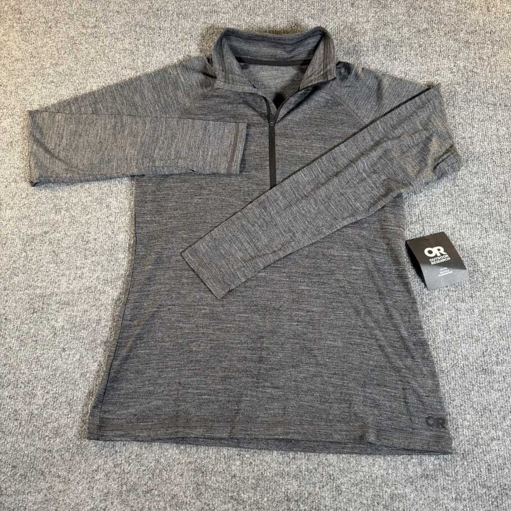 Outdoor Research Womens Alpine Onset Merino 150 Half Zip Black Heather M 322246